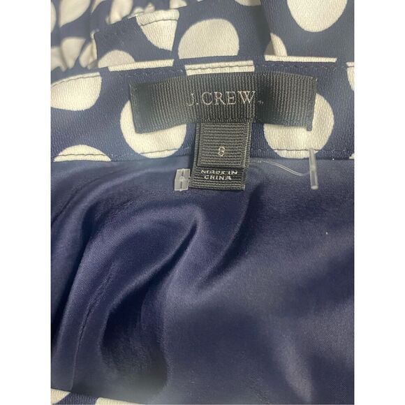 J.Crew Blue Polka Dot Asymmetrical Ruffle Hem Lined Miniskirt Women’s Size 8 - Picture 5 of 5